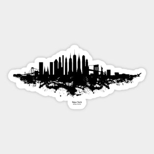 New York Skyline Watercolor Black and White Sticker